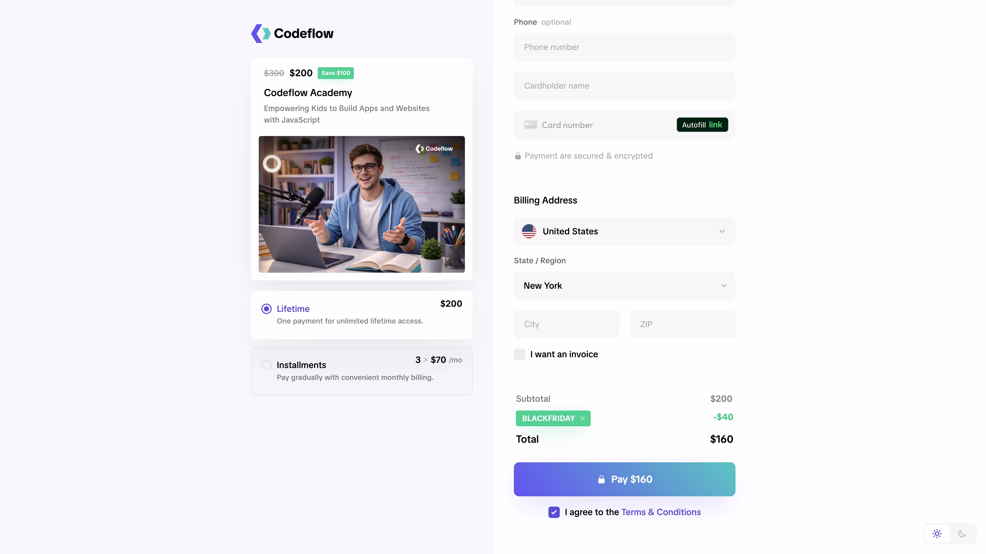 Checkout screenshot